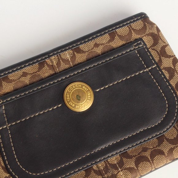 Coach Signature Wristlet Slim Clutch Bag Vintage 90s - Picture 5 of 8